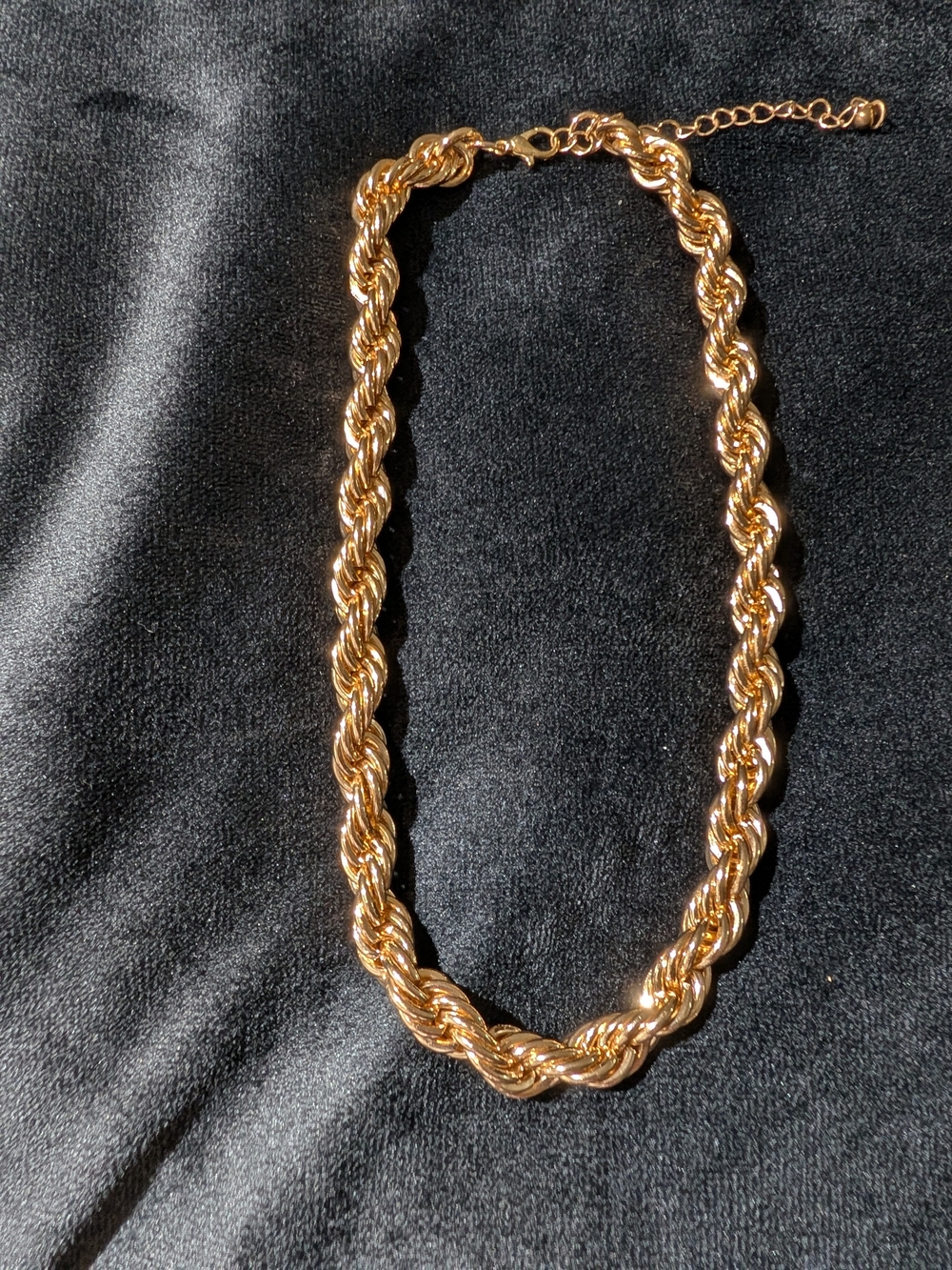 Gold Tone Rope Chain Choker Necklace - Women Jewelry